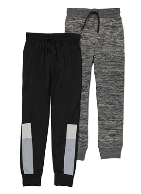 Boys Marled Fleece Lined Joggers 2 Pack, Grey, Size 8