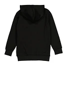 Little Boys Zip Front Hooded Sweatshirt, Black, Size 4