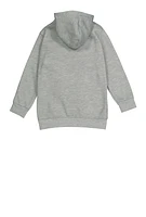 Little Boys Marled Zip Front Hoodie, Grey,