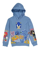 Boys Sonic Graffiti Print Hoodie, Blue, Size 14-16