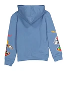 Boys Sonic Graffiti Print Hoodie, Blue, Size 14-16