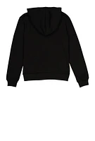 Boys Marble Print Color Block Hoodie,