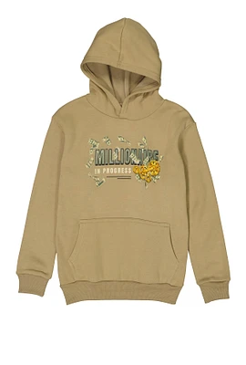 Boys Millionaire In Progress Pullover Hoodie, Beige, Size 8