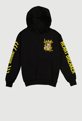 Boys Heart Breaker Bear Graphic Sweatshirt, Black, Size XL