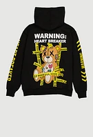 Boys Heart Breaker Bear Graphic Sweatshirt, Black, Size XL