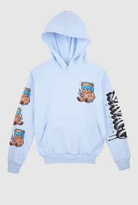 Boys Cant Stop My Drip Savage Bear Hoodie, Blue, Size M