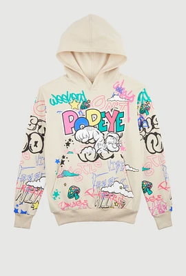 Boys Popeye Graffiti Graphic Hooded Sweatshirt, Multi, Size S