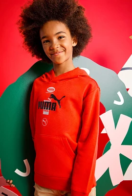 Boys Puma Sportswear Pullover Hoodie, Red, Size XL