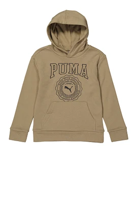 Boys Puma Graphic Pullover Hoodie, Beige,