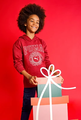 Boys Puma Squad Graphic Hoodie, Red,