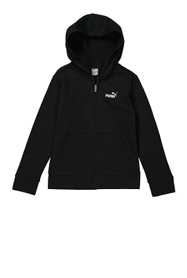 Boys Puma Sportswear Zip Up Hoodie, Black, Size L