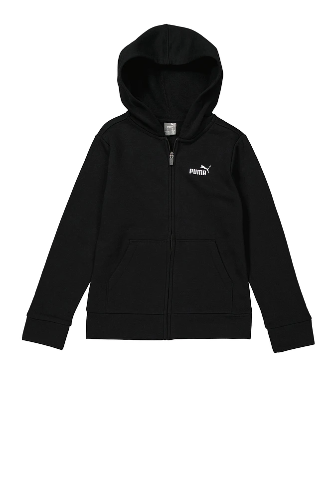 Boys Puma Sportswear Zip Up Hoodie, Black, Size M