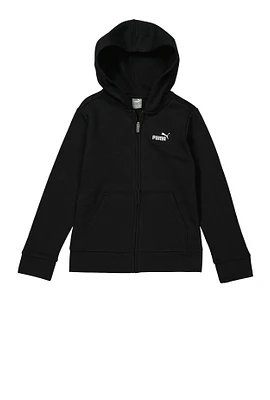 Boys Puma Sportswear Zip Up Hoodie, Black, Size M