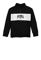 Boys Puma Sports Quarter Zip Sweatshirt, Black, Size L