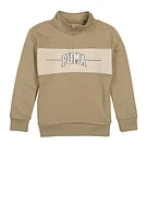 Boys Puma Sports Quarter Zip Sweatshirt, Brown,