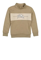 Boys Puma Sports Quarter Zip Sweatshirt, Beige, Size S
