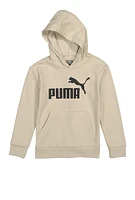 Boys Puma Logo Hooded Sweatshirt, Beige, Size S