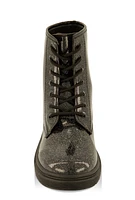 Womens Girls Lace Up Combat Boots, 2