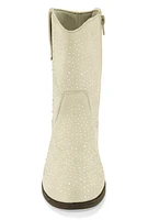 Womens Girls Rhinestone Cowboy Boots, Grey, Size 12