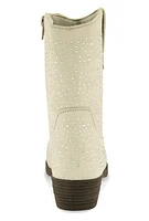 Womens Girls Rhinestone Cowboy Boots, Grey, Size 12