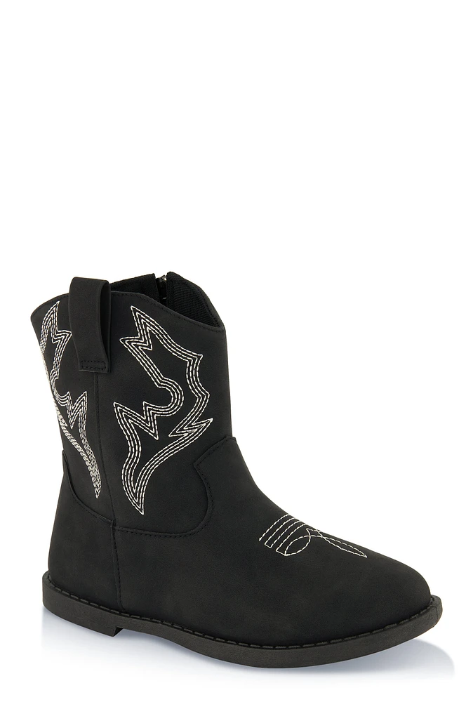 Womens Girls Cowboy Boots, Black, Size 13