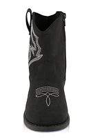 Womens Girls Cowboy Boots, Black, Size 13