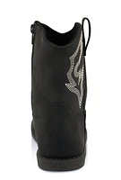 Womens Girls Cowboy Boots, Black, Size 1
