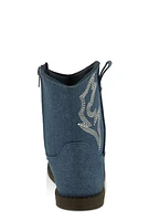 Womens Girls Denim Cowboy Boots, Blue,