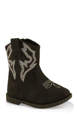 Womens Toddler Girls Cowboy Boots, Black, Size 6