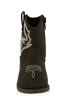 Womens Toddler Girls Cowboy Boots, Black, Size 6