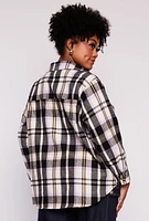 Womens Plus Size Plaid Pattern Button Front Shirt, Multi, Size 3X