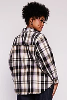 Womens Plus Size Plaid Pattern Button Front Shirt, Multi, Size 3X