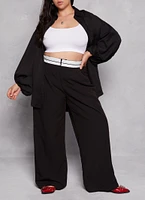 Womens Plus Size Balloon Sleeve Tunic Shirt, Black, Size 2X