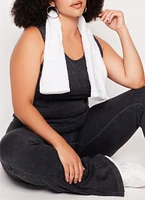 Womens Plus Size Seamless Ribbed Tank Top, Black, Size 2X-3X