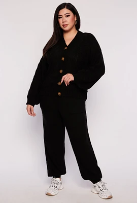 Womens Plus Knit High Waist Joggers, 2X