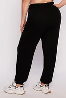 Womens Plus Knit High Waist Joggers,