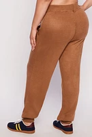 Womens Plus Knit High Waist Joggers,