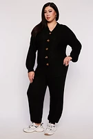 Womens Plus Size Cable Knit Cardigan, Black, Size 1X