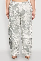 Womens Plus Size Printed Pattern Cargo Pants, Multi, Size 1X