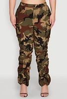 Womens Plus Size Camouflage Stacked Cargo Pants, Multi, Size 1X