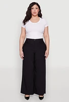 Womens Plus Hyperstretch Wide Leg Pants,