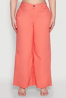 Womens Plus Size Hyperstretch Wide Leg Pants, Orange, Size 3X