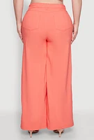 Womens Plus Size Hyperstretch Wide Leg Pants, Orange, Size 3X