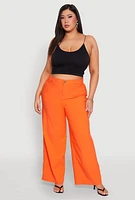 Womens Plus Size Hyperstretch Wide Leg Pants, Orange, Size 1X