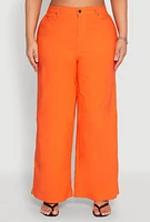 Womens Plus Size Hyperstretch Wide Leg Pants, Orange, Size 1X