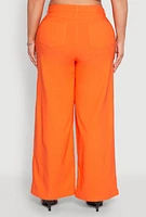 Womens Plus Size Hyperstretch Wide Leg Pants, Orange, Size 1X