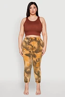 Womens Plus Size Mineral Wash Distressed Denim Joggers, Multi, Size 2X