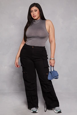 Womens Plus Daisy Cargo Wide Leg Jeans, 2X