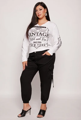 Womens Plus VIP Tabbed Cargo Pocket Joggers,