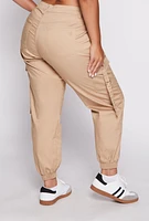 Womens Plus Size VIP Tabbed Cargo Pocket Joggers, Khaki, Size 17-18